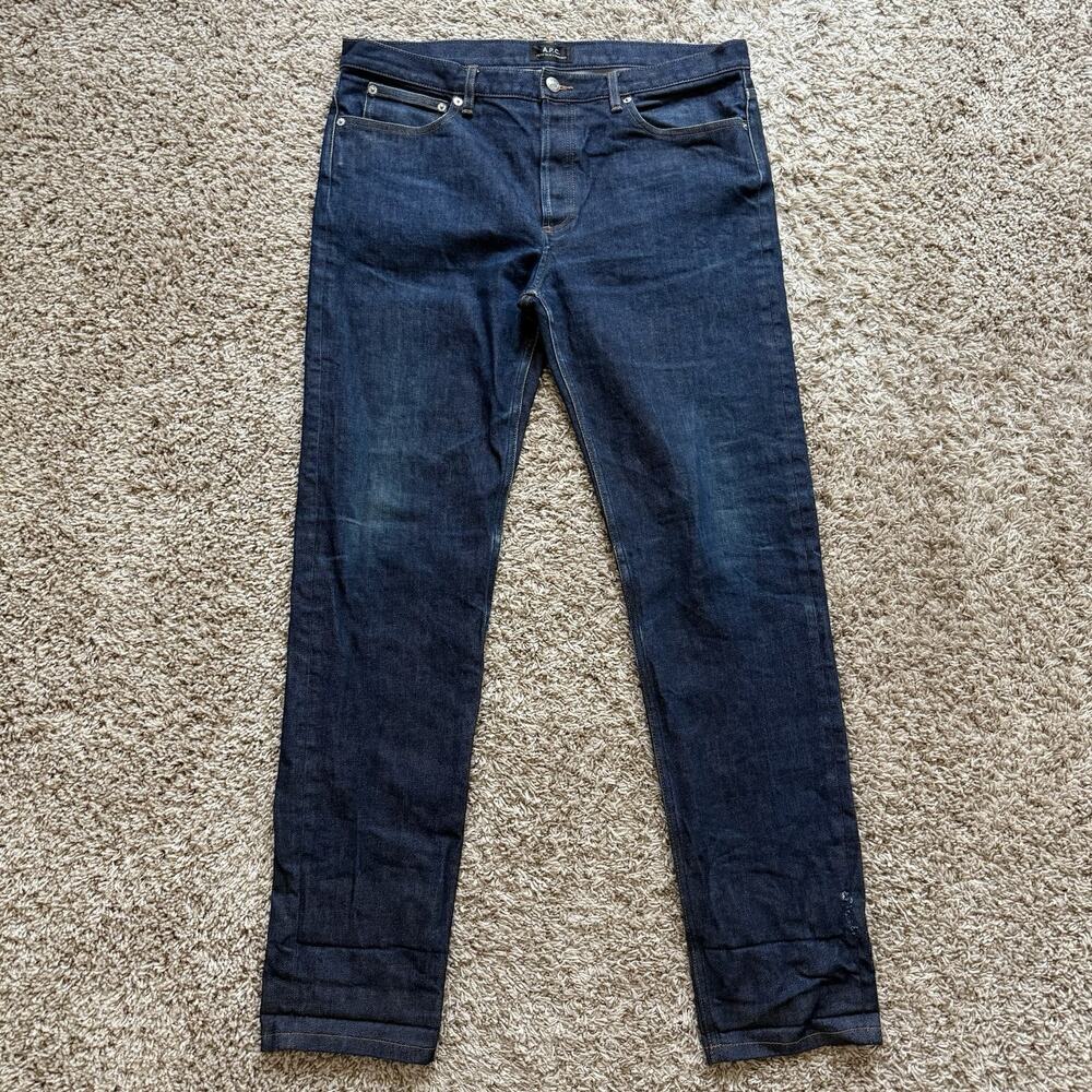 A.P.C. APC Petit New Standard Blue Indigo Raw Denim Jeans Size 36x32